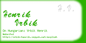 henrik vrbik business card
